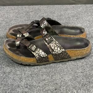 Birkenstock Sandals Women’s 7 Mayari Leather Summer Coastal Beach Metallic Stone